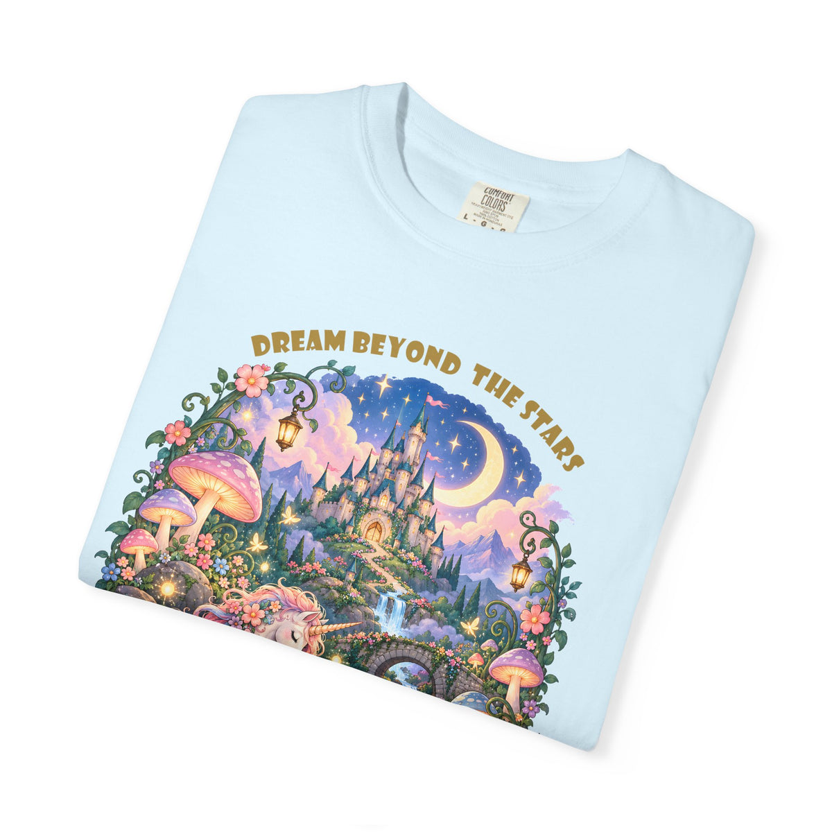 Enchanted Unicorn & Dragon Fairytale T-Shirt – Magical Castle Garden