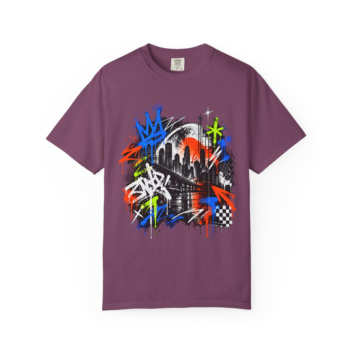 Urban Neon Graffiti Cityscape Streetwear T-Shirt
