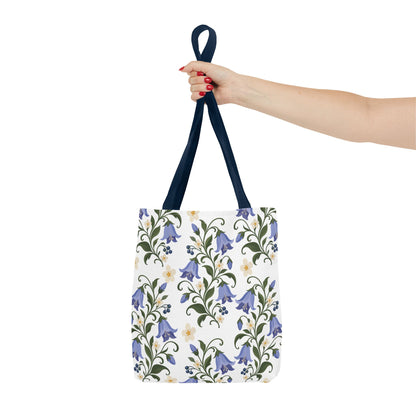 Bluebell Floral Tote Bag – All-Over Print Reusable Canvas Tote