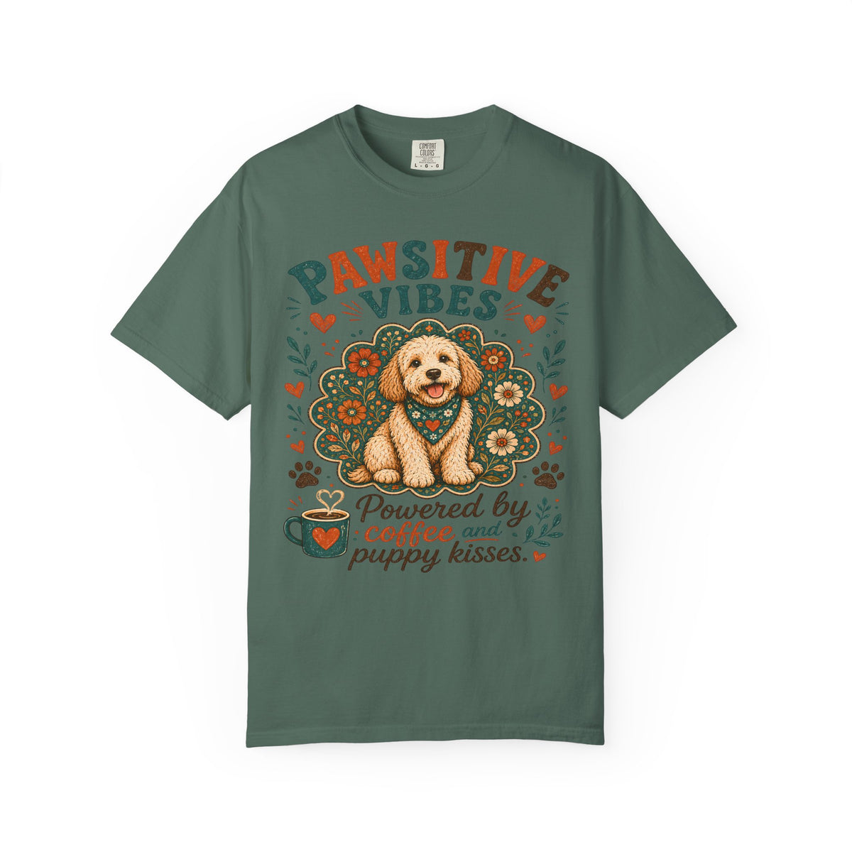 Pawsitive Vibes | Coffee & Puppy Kisses Dog Lover T-shirt