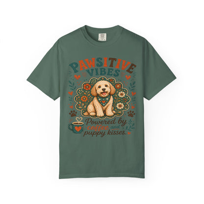 Pawsitive Vibes | Coffee & Puppy Kisses Dog Lover T-shirt