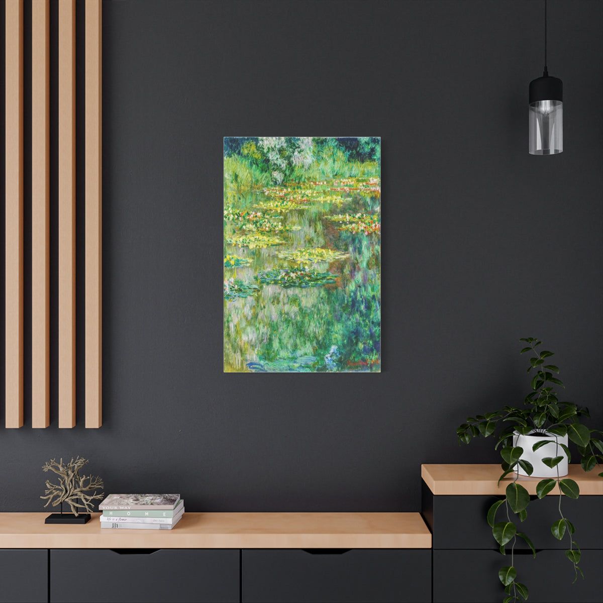 Claude Monet Water Lily Pond Wall Art – Vintage Impressionist Botanical Print