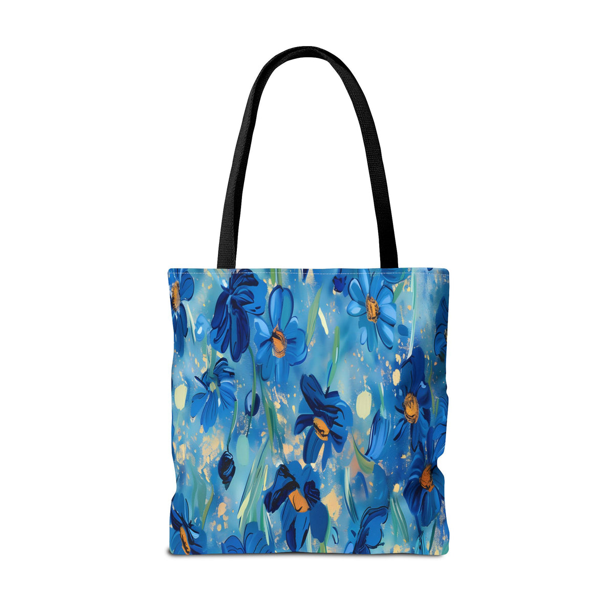 Cobalt Wildflower Meadow – Blue & Gold Painterly Floral Pattern