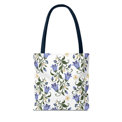 Bluebell Floral Tote Bag – All-Over Print Reusable Canvas Tote