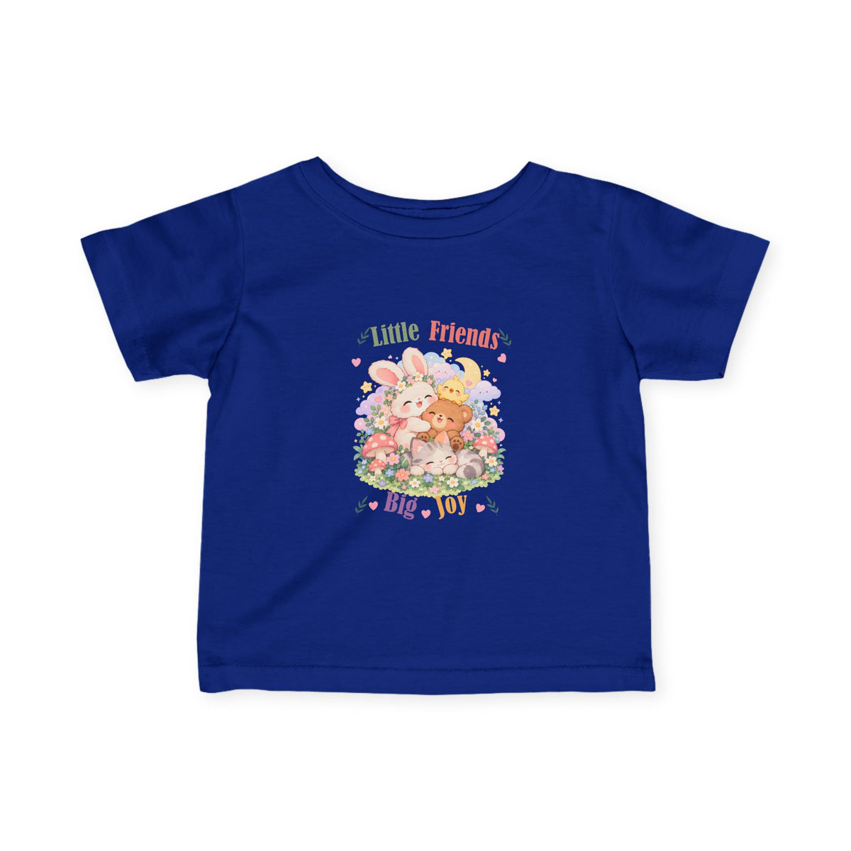 Little Friends Big Joy Kids T-Shirt | Cute Kawaii Woodland Animal Tee