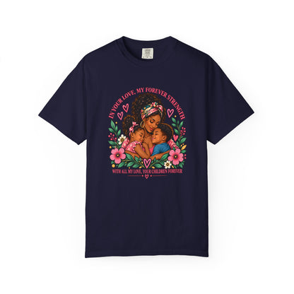 Black Mom & Children Love T-Shirt – Forever Strength Mother’s Day Gift