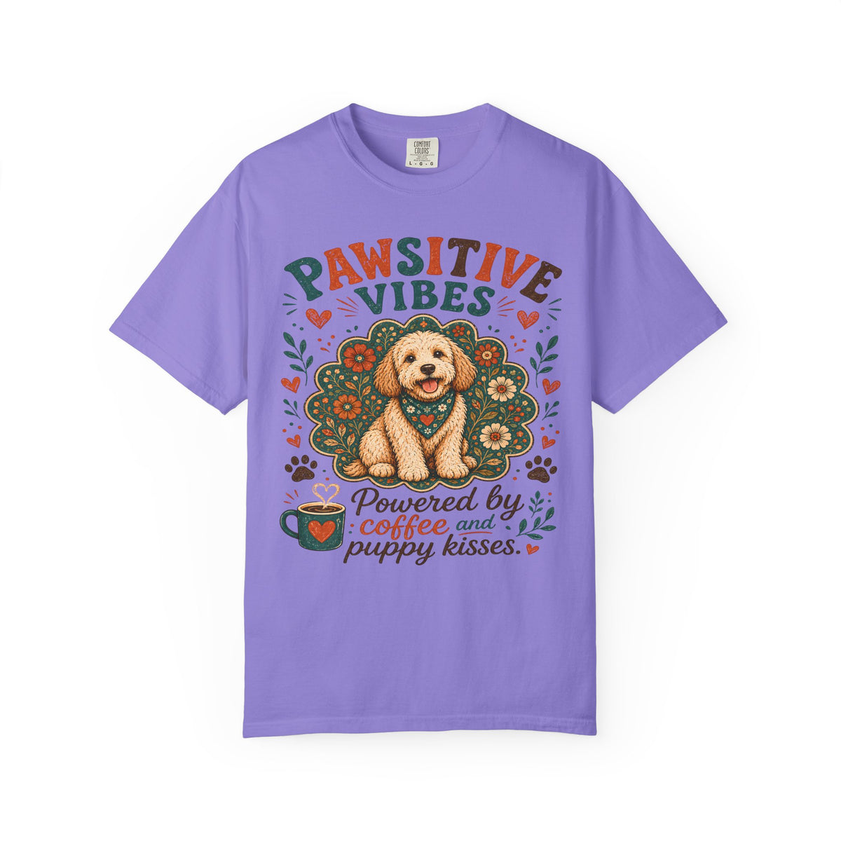 Pawsitive Vibes | Coffee & Puppy Kisses Dog Lover T-shirt
