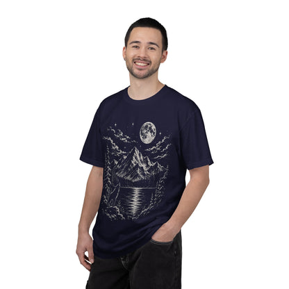 Vintage Wolf Moon T-Shirt – Howling Wolf Mountain & Forest Graphic Tee