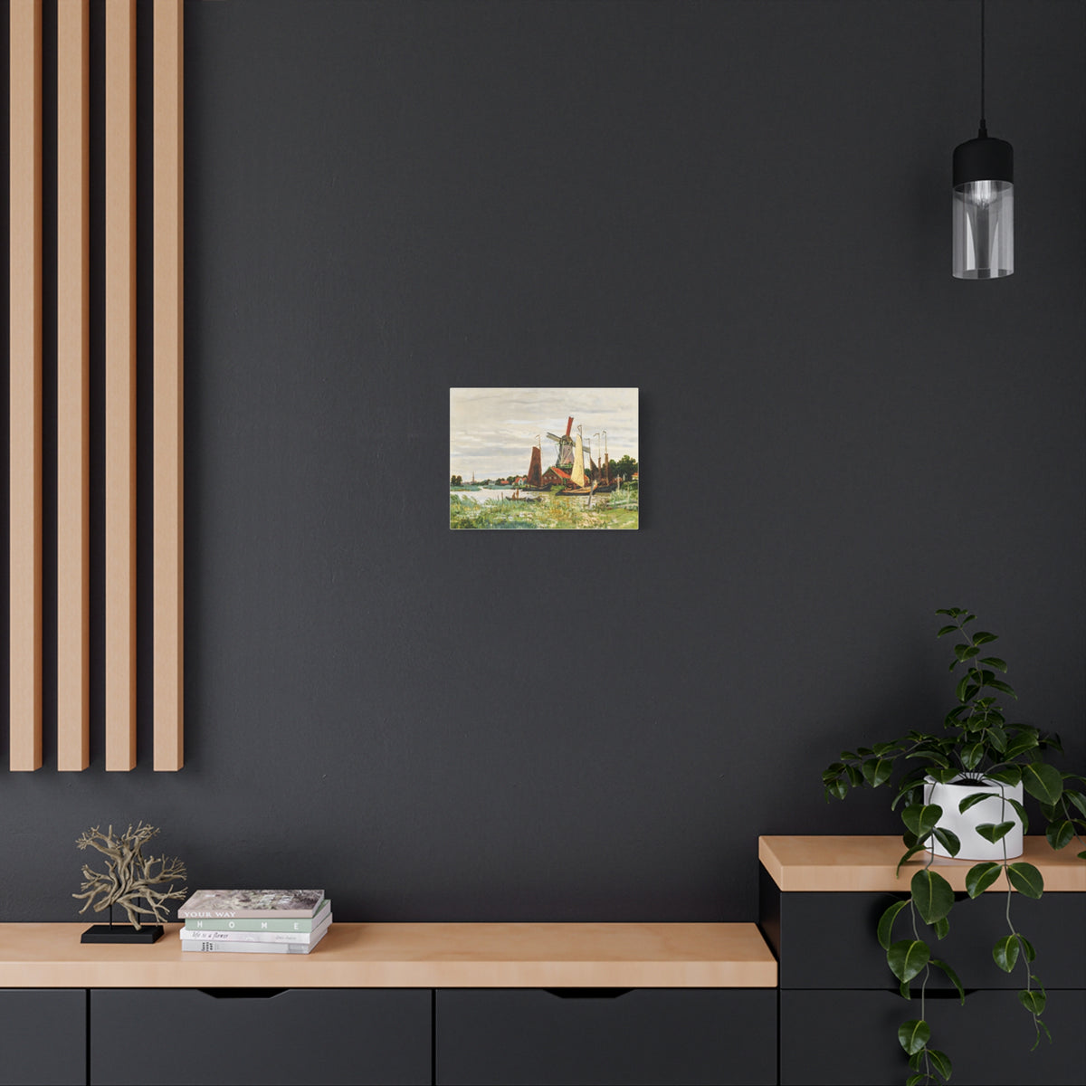 Claude Monet Dutch Windmill Wall Art | Zaandam Impressionist Landscape Print