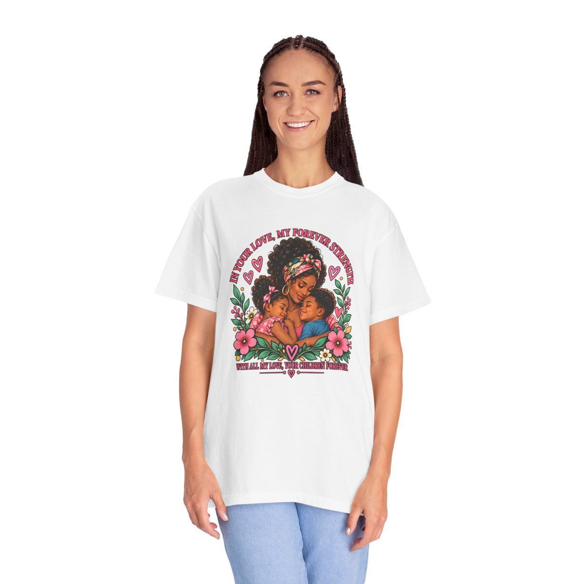 Black Mom & Children Love T-Shirt – Forever Strength Mother’s Day Gift