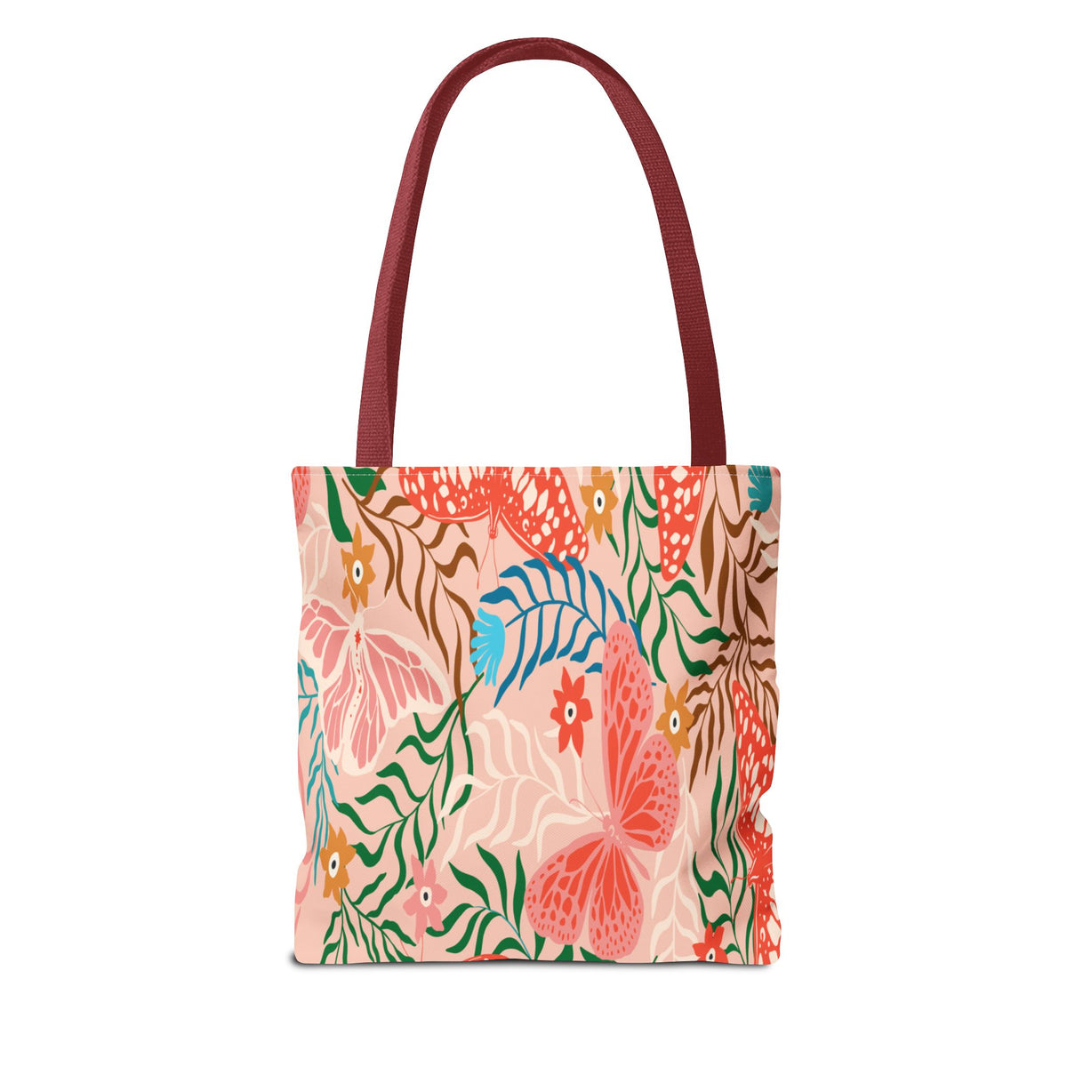 Floral Pattern Tote Bag — Pink Botanical All-Over Print