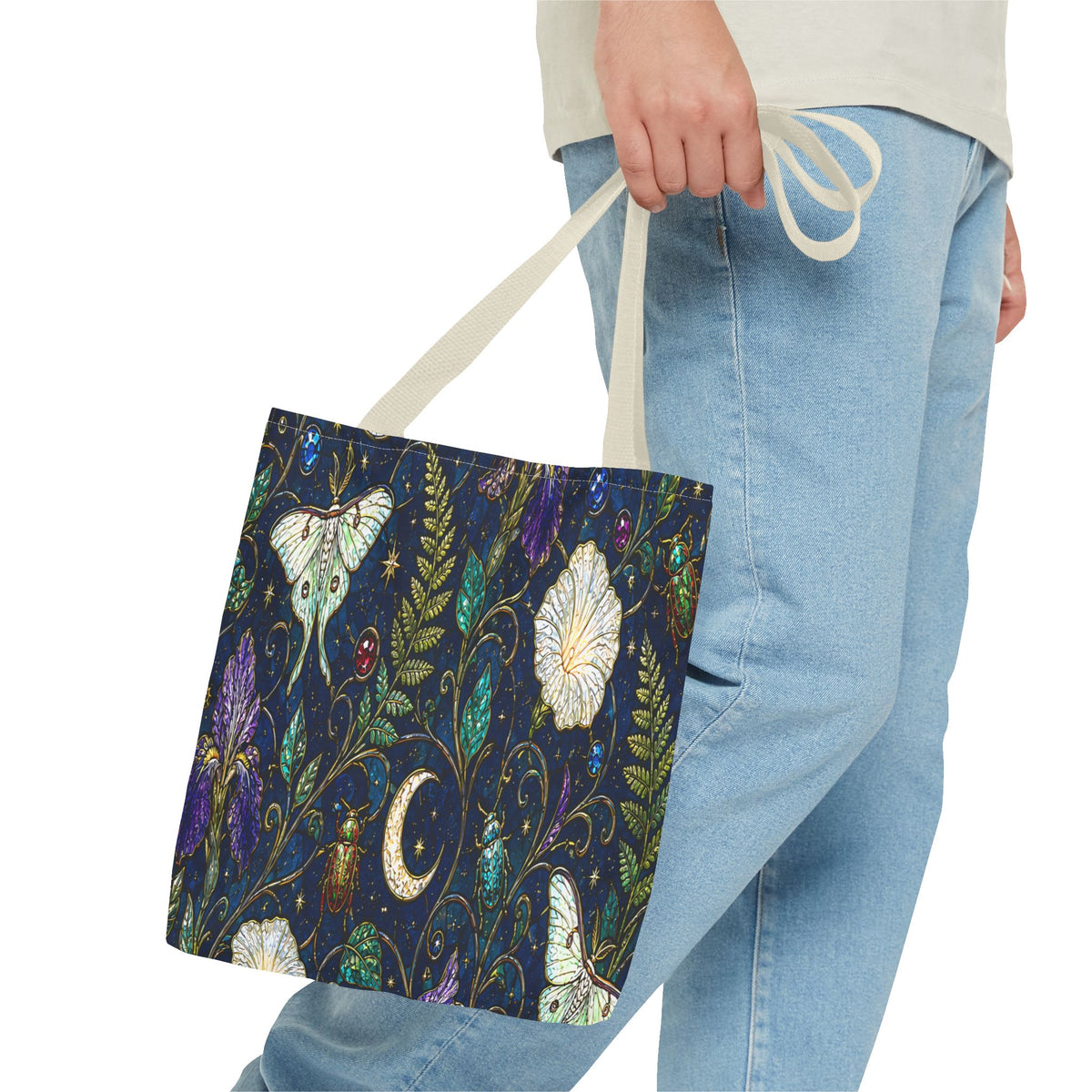 Moonlit Menagerie Garden | Celestial Botanical Tote Bag