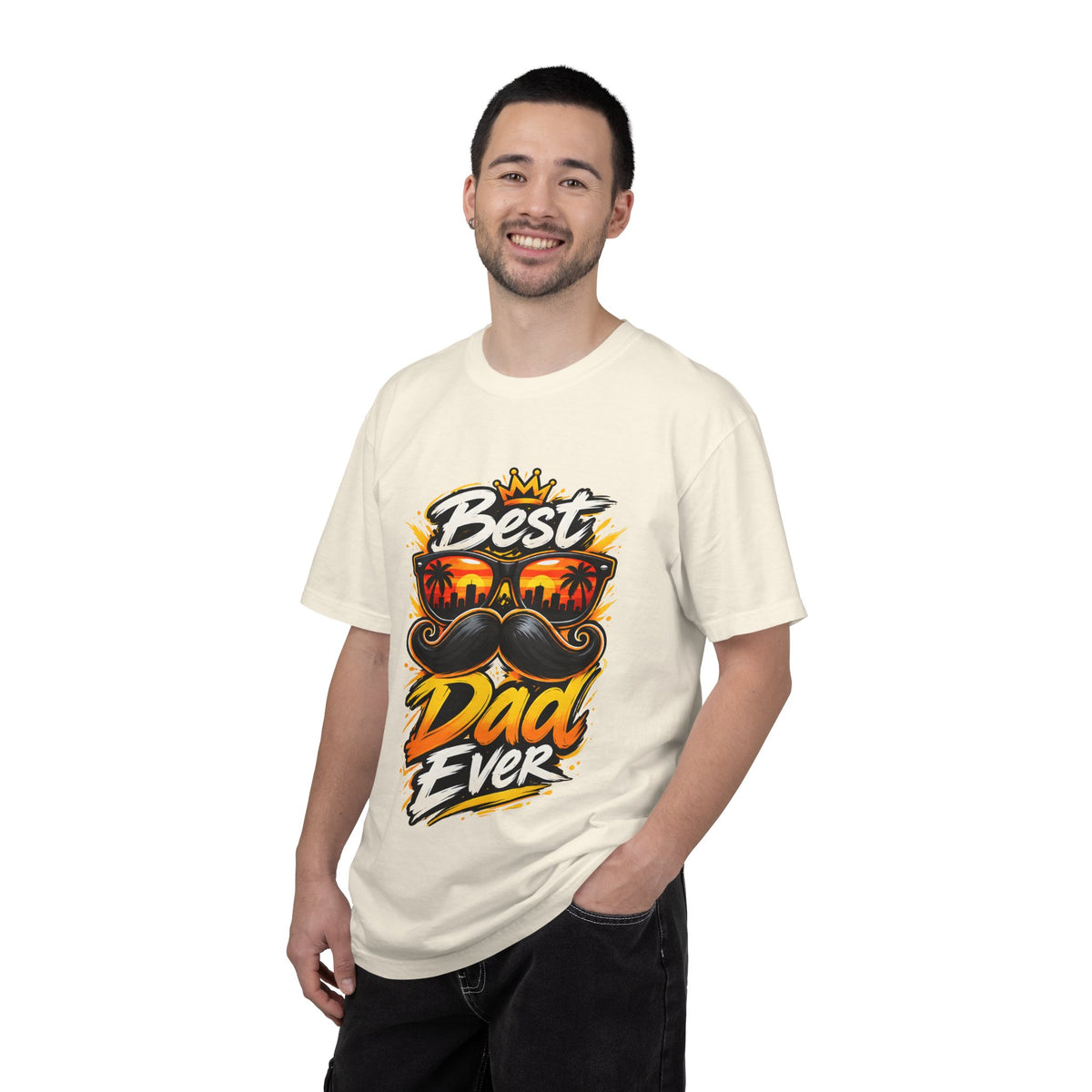 Best Dad Ever T-Shirt | Retro Sunglasses & Mustache Father's Day Tee