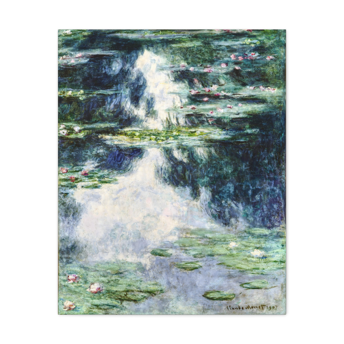 Claude Monet Water Lilies Wall Art | Blue Green Impressionist Pond Print
