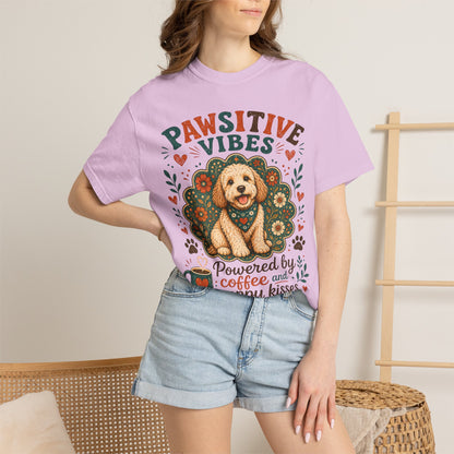 Pawsitive Vibes | Coffee & Puppy Kisses Dog Lover T-shirt