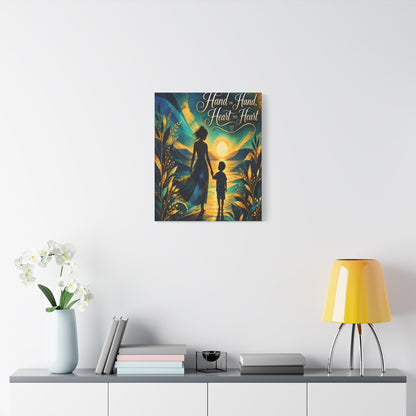 Hand in Hand, Heart to Heart Mother and Son Wall Art