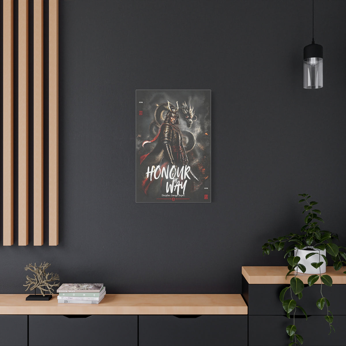 Samurai Warrior Canvas Print — "Honour the Way" Matte Stretched Wall Art