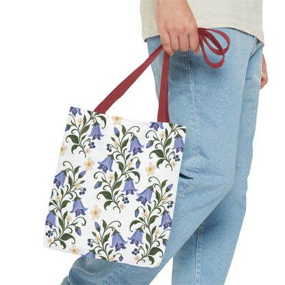Bluebell Floral Tote Bag – All-Over Print Reusable Canvas Tote