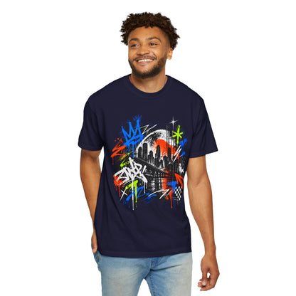 Urban Neon Graffiti Cityscape Streetwear T-Shirt