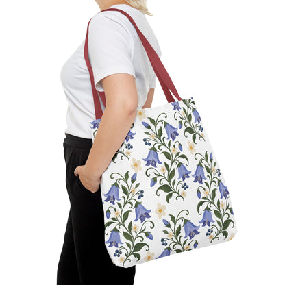Bluebell Floral Tote Bag – All-Over Print Reusable Canvas Tote