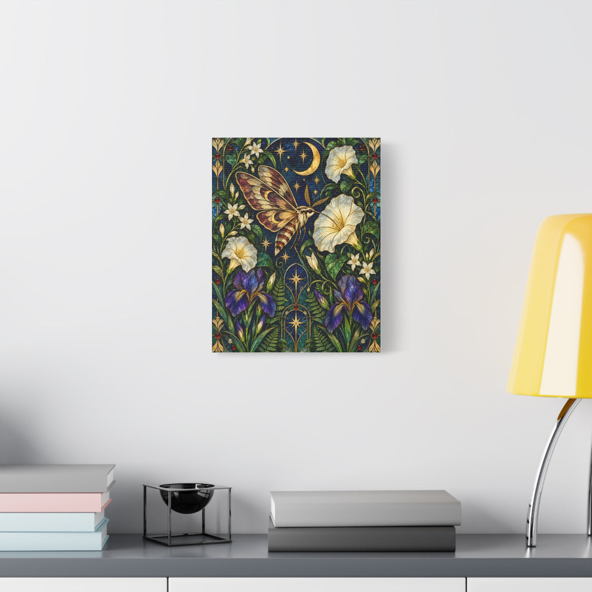 Moonlit Moth & Floral Botanical Print - 5 sizes