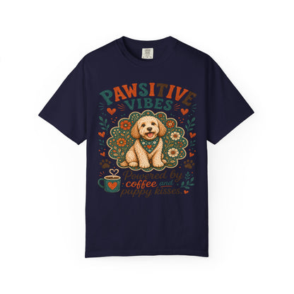 Pawsitive Vibes | Coffee & Puppy Kisses Dog Lover T-shirt