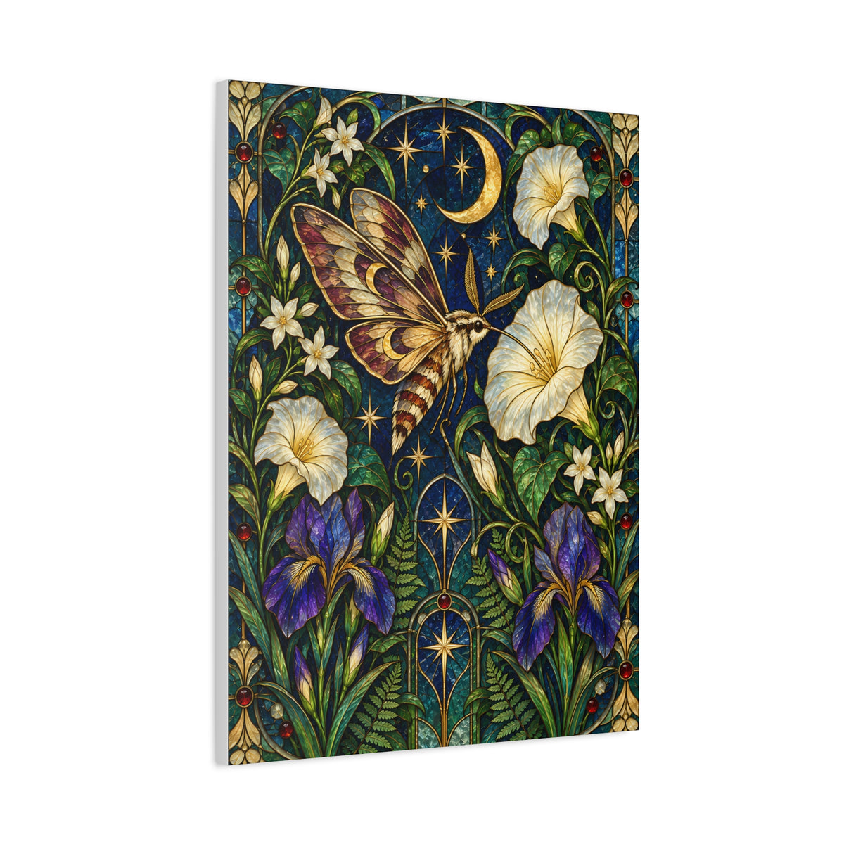 Moonlit Moth & Floral Botanical Print - 5 sizes