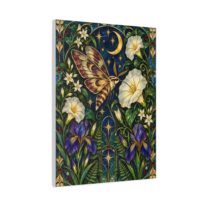 Moonlit Moth & Floral Botanical Print - 5 sizes