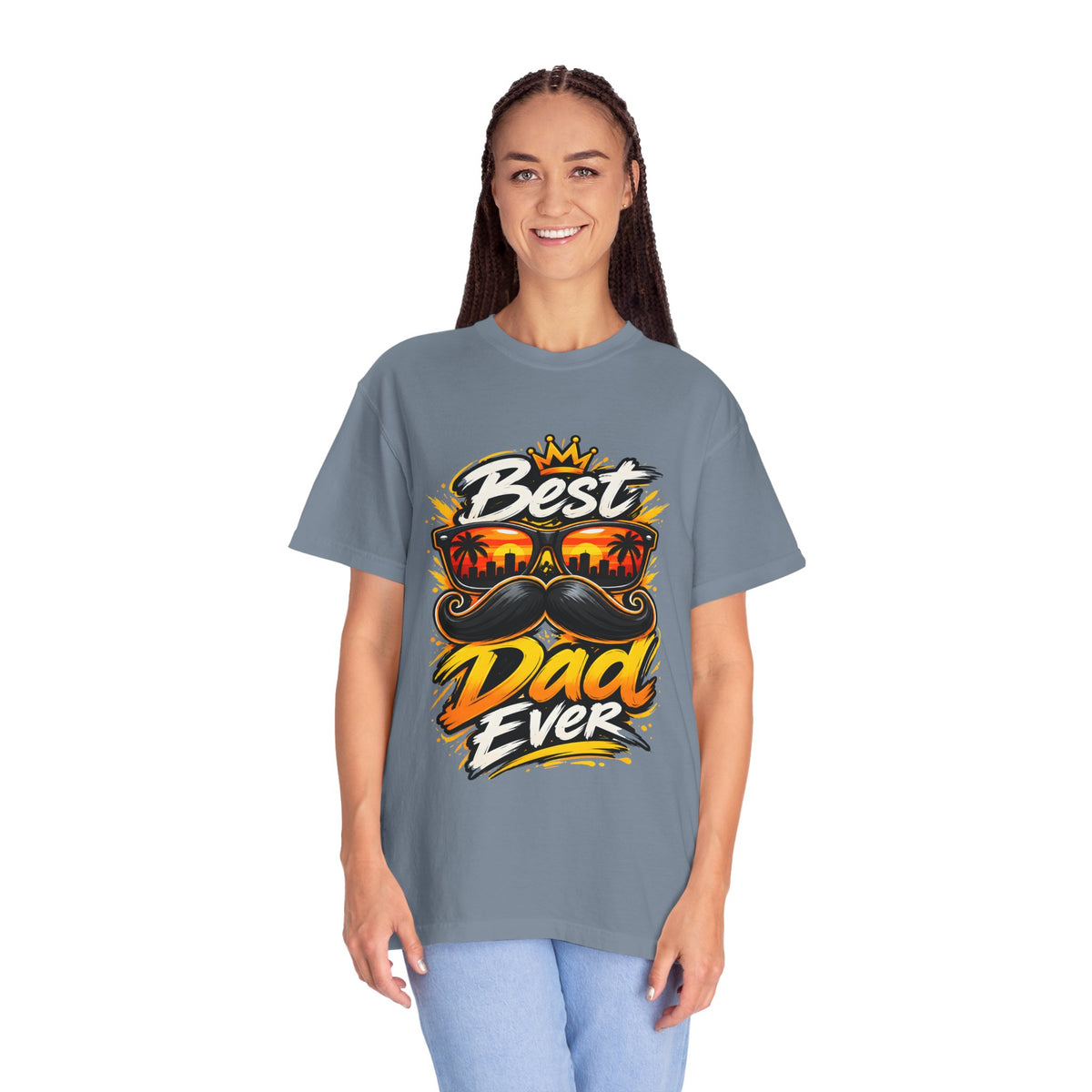 Best Dad Ever T-Shirt | Retro Sunglasses & Mustache Father's Day Tee