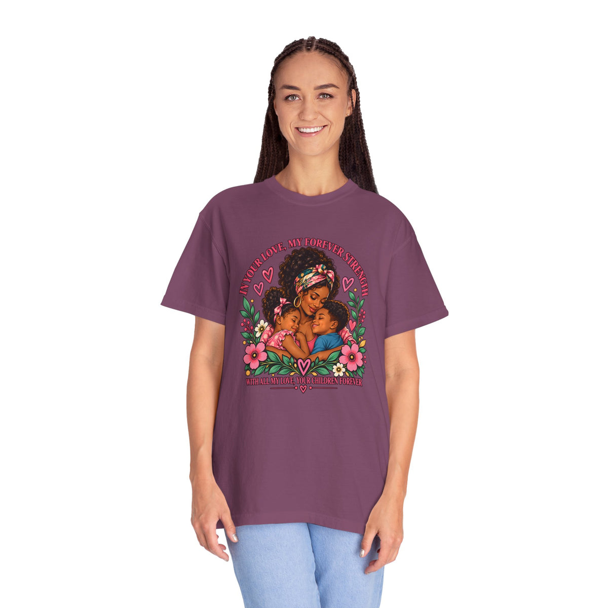 Black Mom & Children Love T-Shirt – Forever Strength Mother’s Day Gift