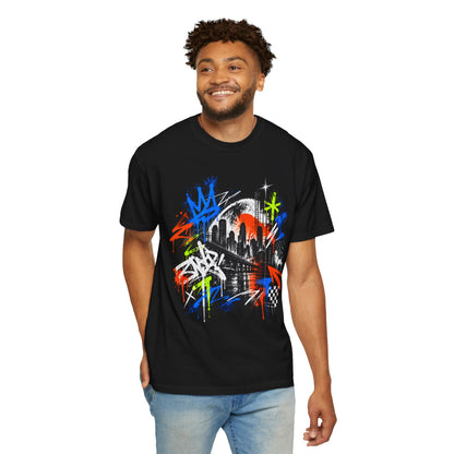 Urban Neon Graffiti Cityscape Streetwear T-Shirt