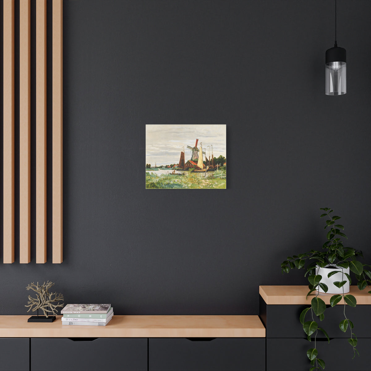 Claude Monet Dutch Windmill Wall Art | Zaandam Impressionist Landscape Print