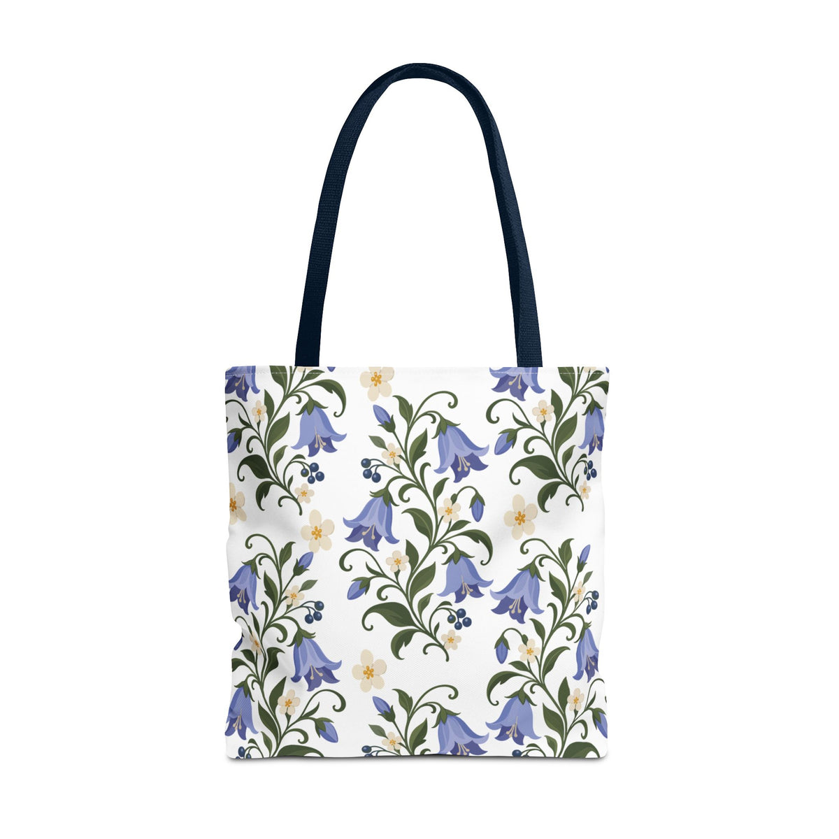 Bluebell Floral Tote Bag – All-Over Print Reusable Canvas Tote