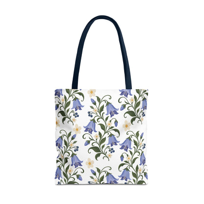 Bluebell Floral Tote Bag – All-Over Print Reusable Canvas Tote