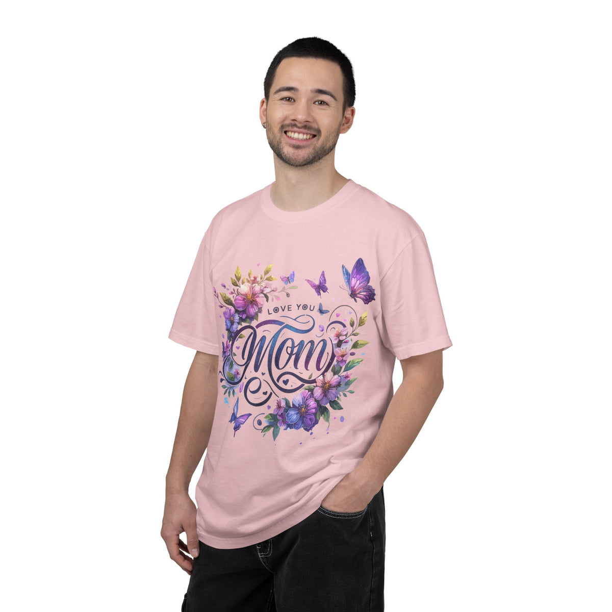 Love You Mom Floral Butterfly Gift Design