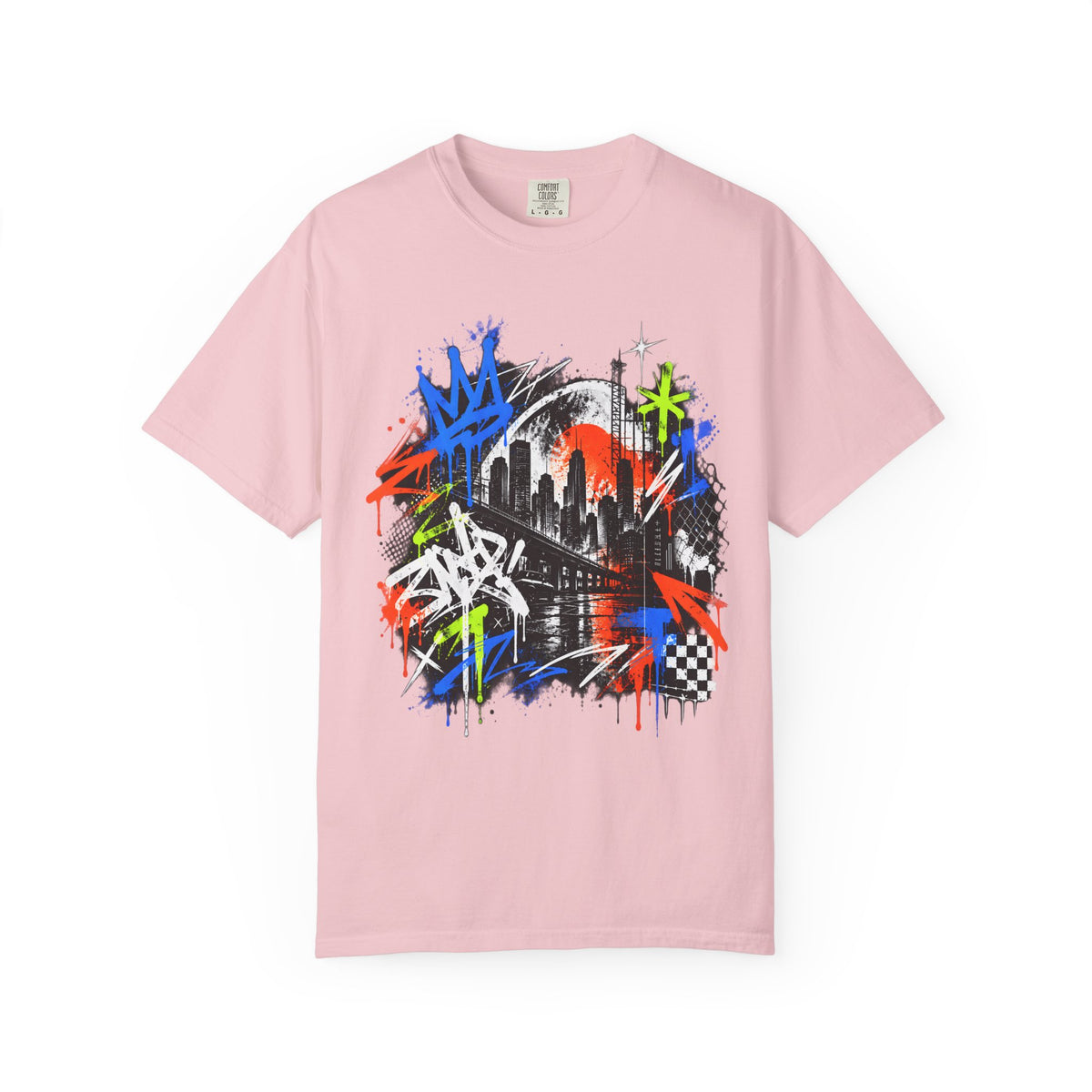 Urban Neon Graffiti Cityscape Streetwear T-Shirt