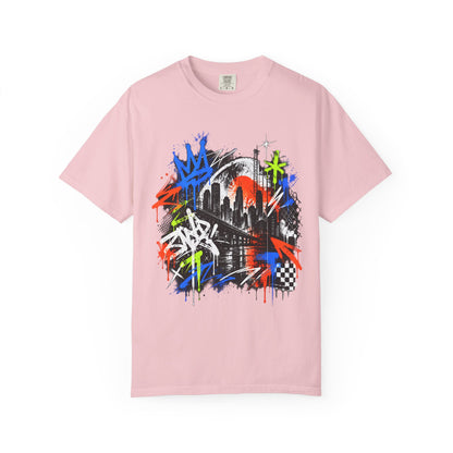 Urban Neon Graffiti Cityscape Streetwear T-Shirt