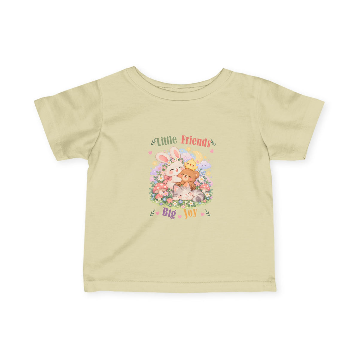 Little Friends Big Joy Kids T-Shirt | Cute Kawaii Woodland Animal Tee