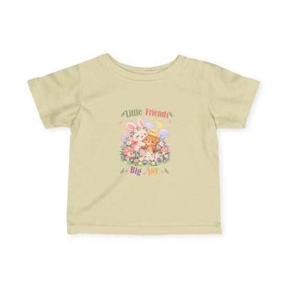 Little Friends Big Joy Kids T-Shirt | Cute Kawaii Woodland Animal Tee