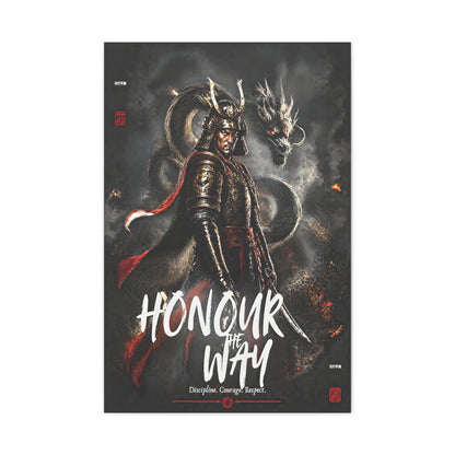 Samurai Warrior Canvas Print — "Honour the Way" Matte Stretched Wall Art