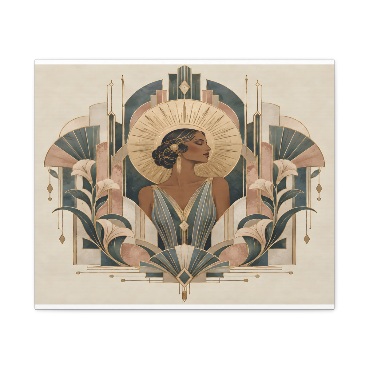 Art Deco Woman Wall Art | Golden Muse Vintage Glamour Print