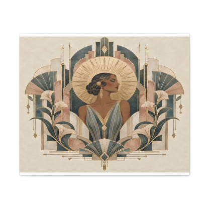Art Deco Woman Wall Art | Golden Muse Vintage Glamour Print
