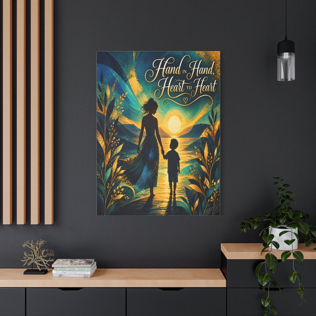 Hand in Hand, Heart to Heart Mother and Son Wall Art