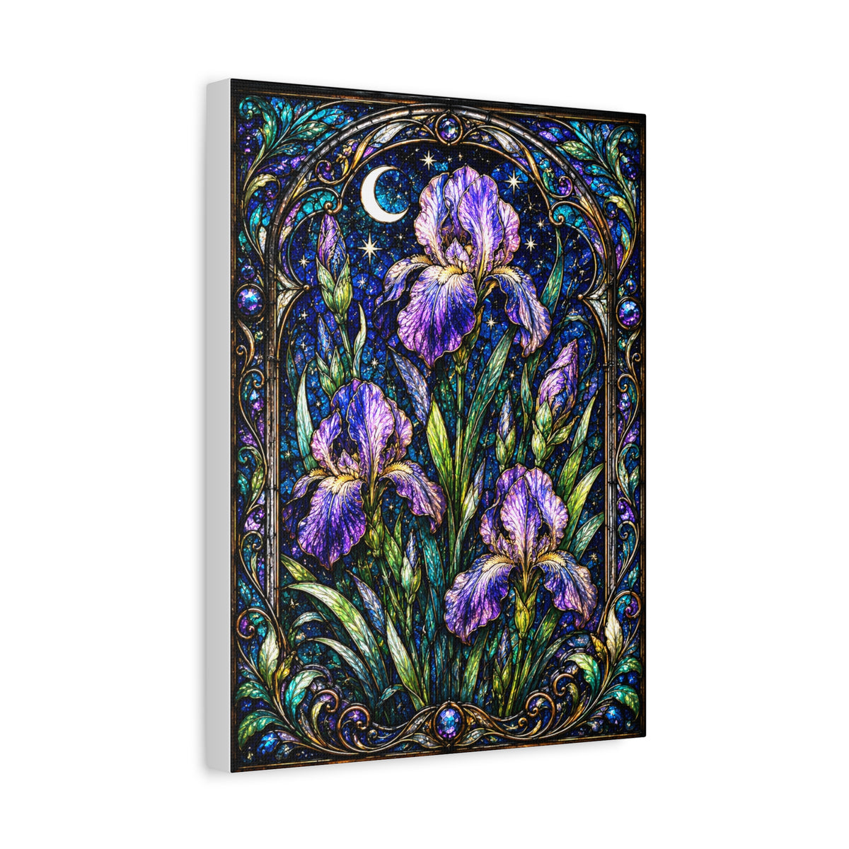 Iris Moon Matte Canvas Wall Art — Stretched Floral Botanical Print