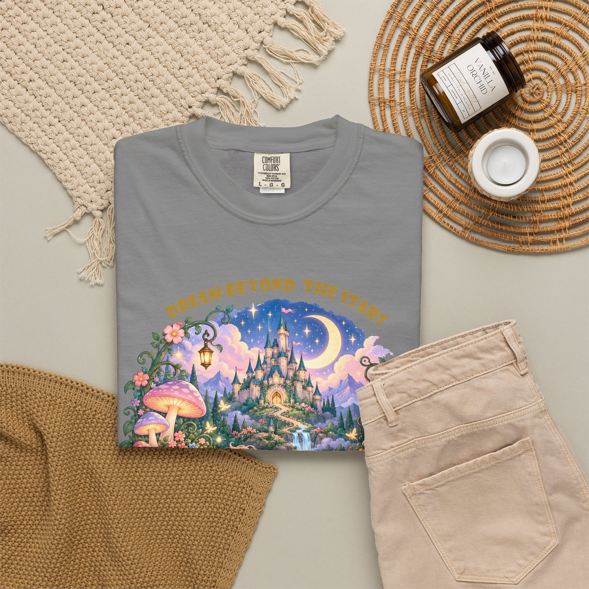 Enchanted Unicorn & Dragon Fairytale T-Shirt – Magical Castle Garden