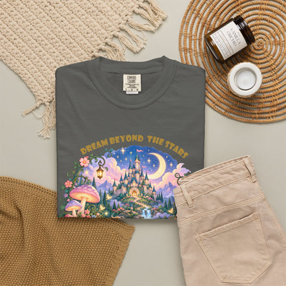 Enchanted Unicorn & Dragon Fairytale T-Shirt – Magical Castle Garden