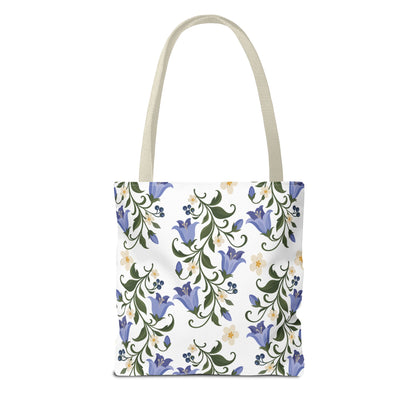 Bluebell Floral Tote Bag – All-Over Print Reusable Canvas Tote