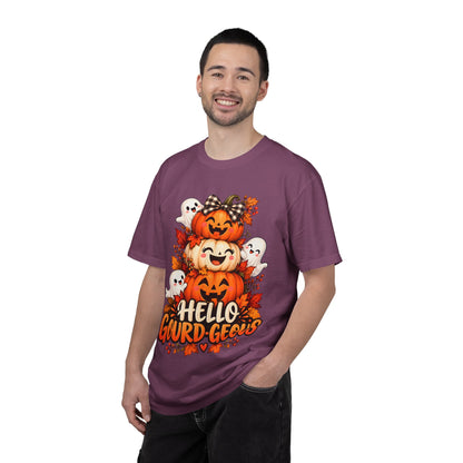 Hello Gourd-Geous Halloween T-Shirt | Cute Pumpkin & Ghost Graphic Tee
