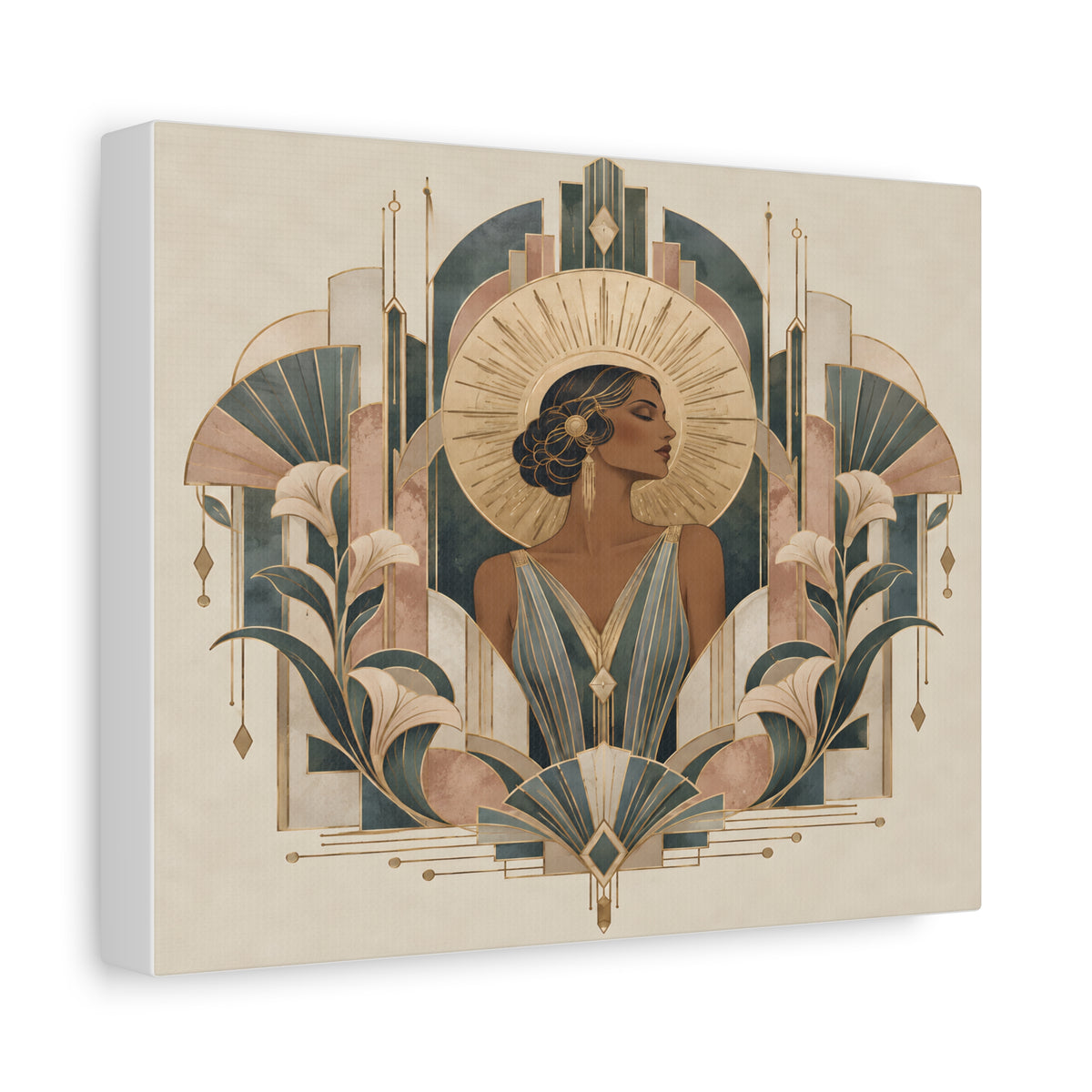 Art Deco Woman Wall Art | Golden Muse Vintage Glamour Print