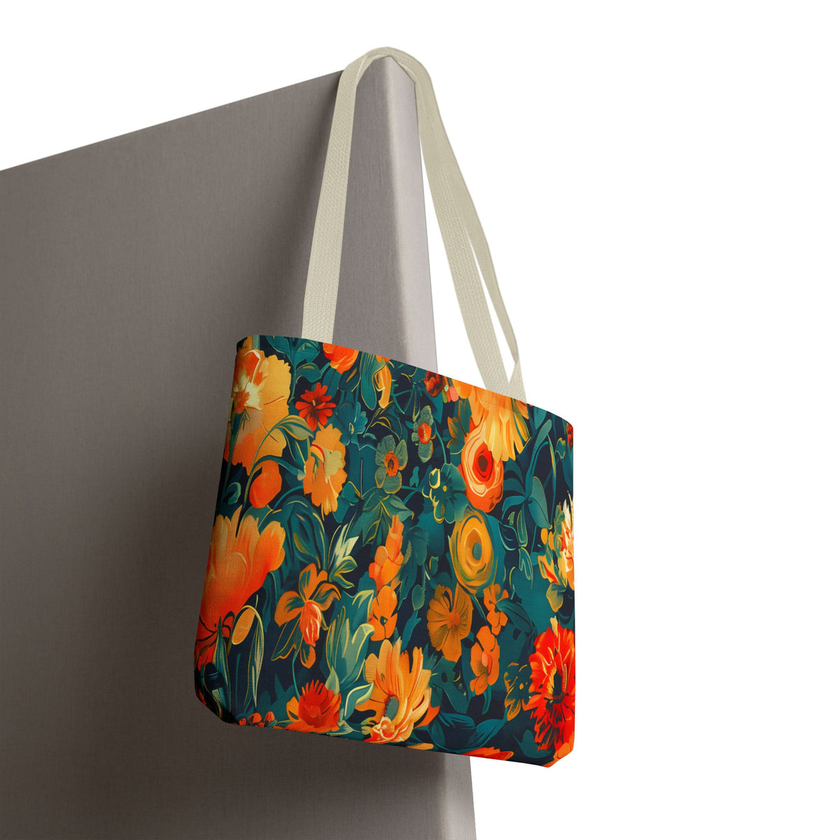 Floral Garden Tote Bag — Vibrant Botanical All-Over Print
